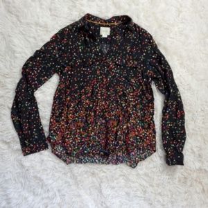Anthropologie Maeve Multicolored Dots Blouse